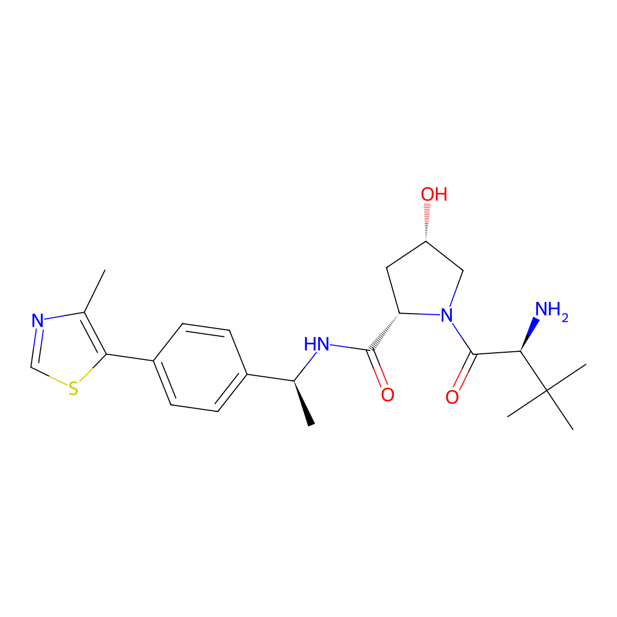(2S,4S)-1-((S)-2-Amino-3,3-dimethylbutanoyl)-4-hydroxy-N-((S)-1-(4-(4-methylthiazol-5-yl)phenyl)ethyl)pyrrolidine-2-carboxamide molecular structure, CAS 2380273-25-4