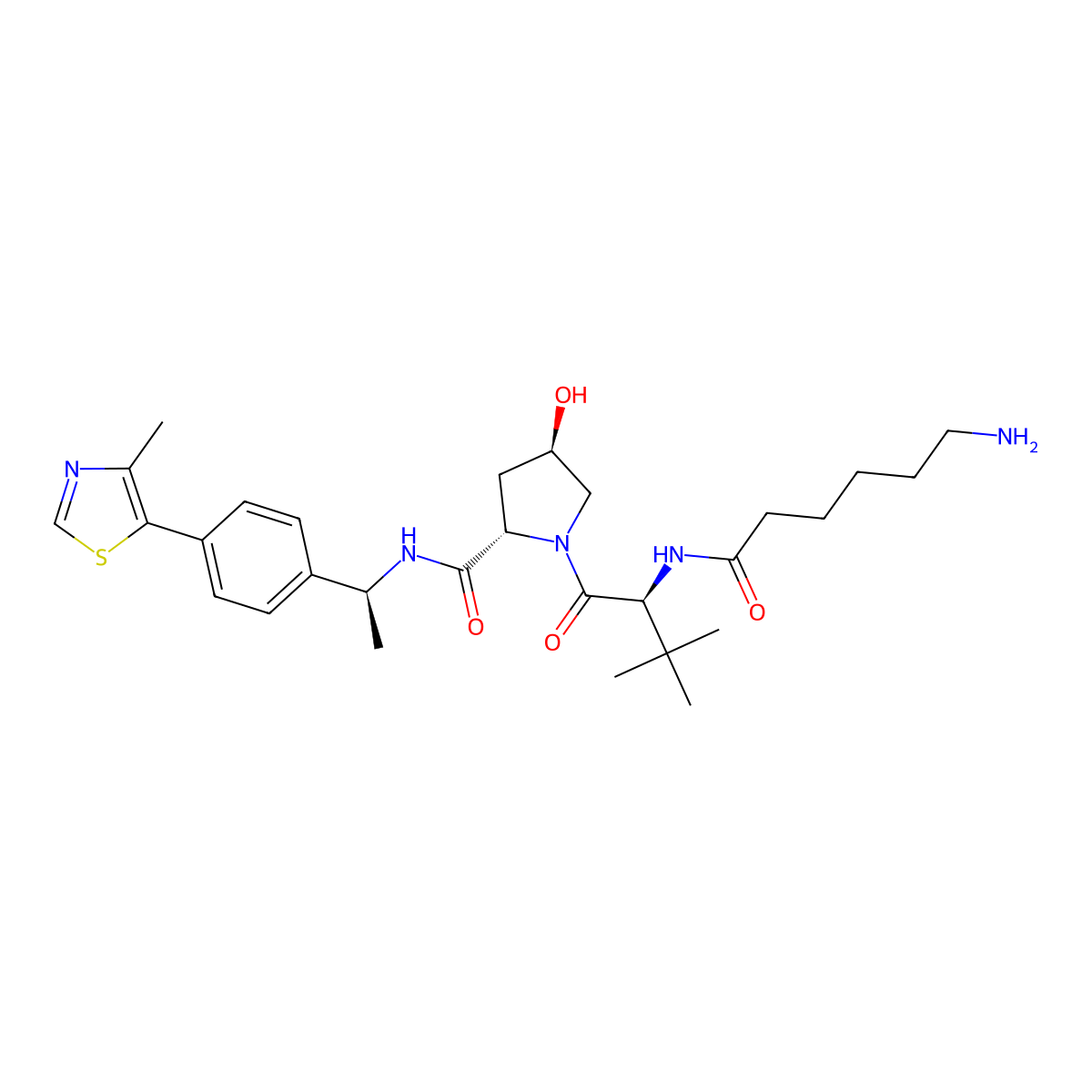 (S,R,S)-AHPC-Me-C5-NH2, HCl salt molecular structure, CAS 2380273-49-2
