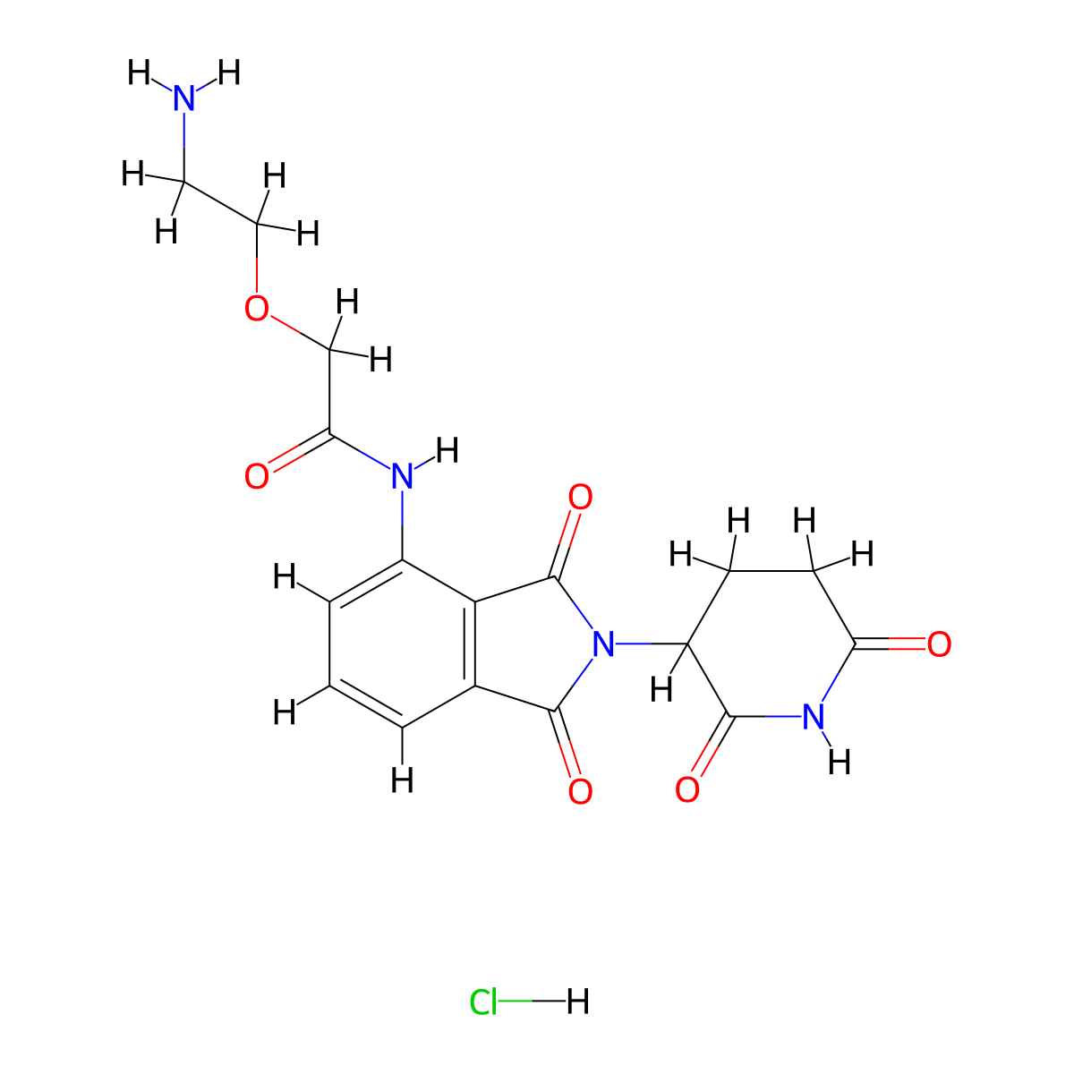 2-(2-Aminoethoxy)-N-(2-(2,6-dioxopiperidin-3-yl)-1,3-dioxoisoindolin-4-yl)acetamide hydrochloride molecular structure, CAS 2380273-67-4