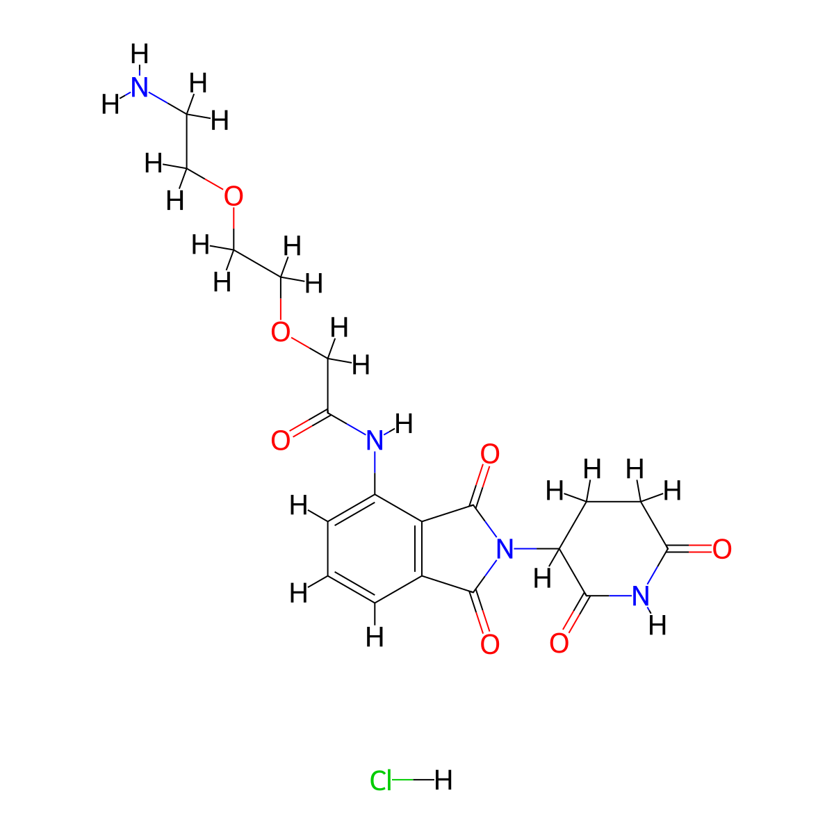 2-(2-(2-Aminoethoxy)ethoxy)-N-(2-(2,6-dioxopiperidin-3-yl)-1,3-dioxoisoindolin-4-yl)acetamide hydrochloride molecular structure, CAS 2380273-73-2