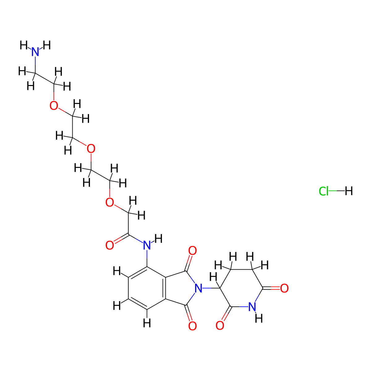 Pomalidomide-amino-PEG3-NH2 hydrochloride molecular structure, CAS 2380273-75-4