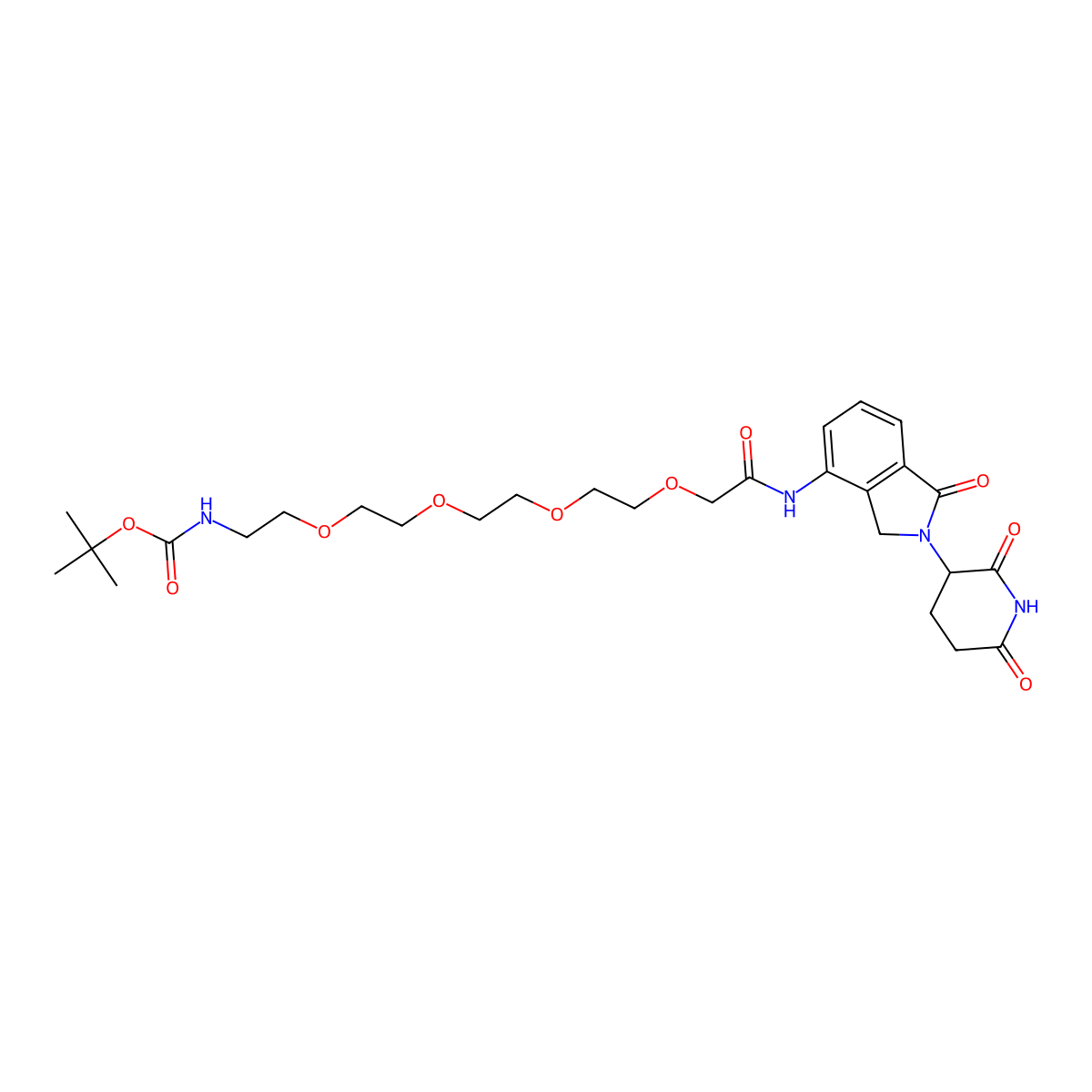 Tert-butyl (14-((2-(2,6-dioxopiperidin-3-yl)-1-oxoisoindolin-4-yl)amino)-14-oxo-3,6,9,12-tetraoxatetradecyl)carbamate molecular structure, CAS 2380273-93-6