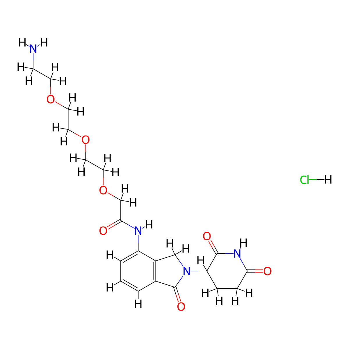 Lenalidomide-acetamido-O-PEG2-C2-amine HCl molecular structure, CAS 2380273-94-7