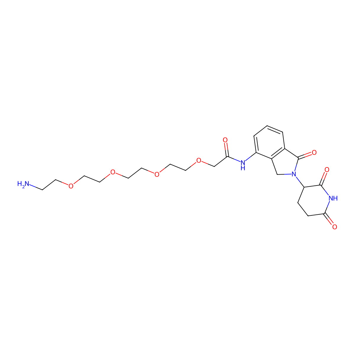 2-[2-[2-[2-(2-aminoethoxy)ethoxy]ethoxy]ethoxy]-N-[2-(2,6-dioxo-3-piperidyl)-1-oxo-isoindolin-4-yl]acetamide molecular structure, CAS 2380273-95-8
