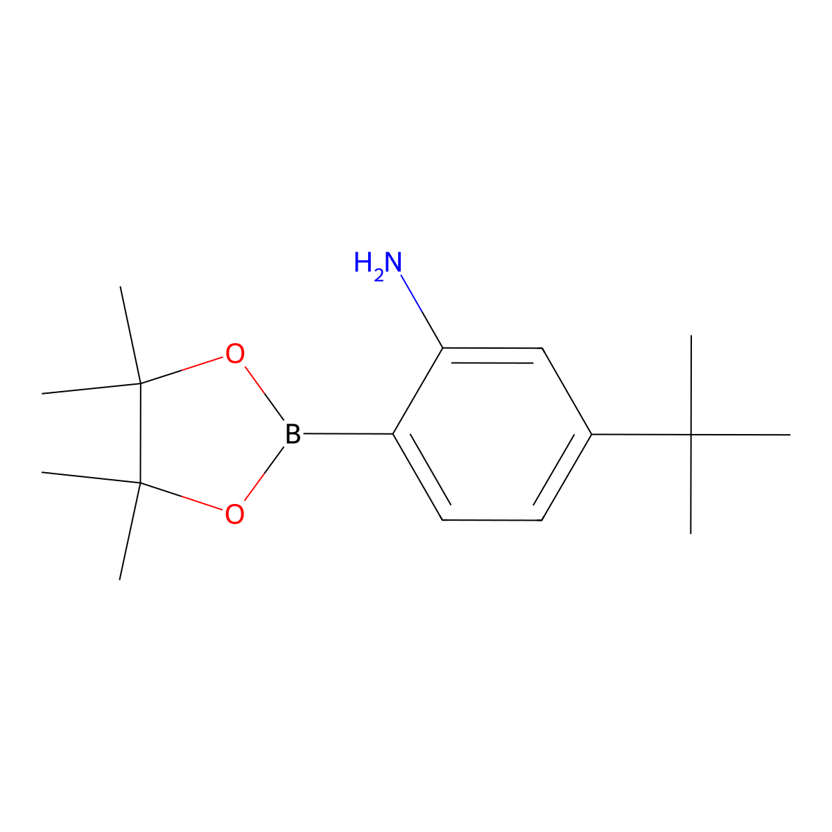 5-(Tert-butyl)-2-(4,4,5,5-tetramethyl-1,3,2-dioxaborolan-2-YL)aniline molecular structure, CAS 2380306-51-2