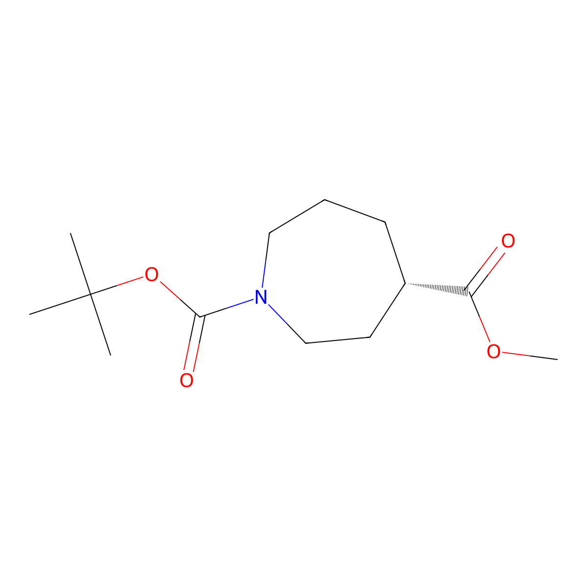 O1-tert-butyl O4-methyl (4S)-azepane-1,4-dicarboxylate molecular structure, CAS 2380331-63-3