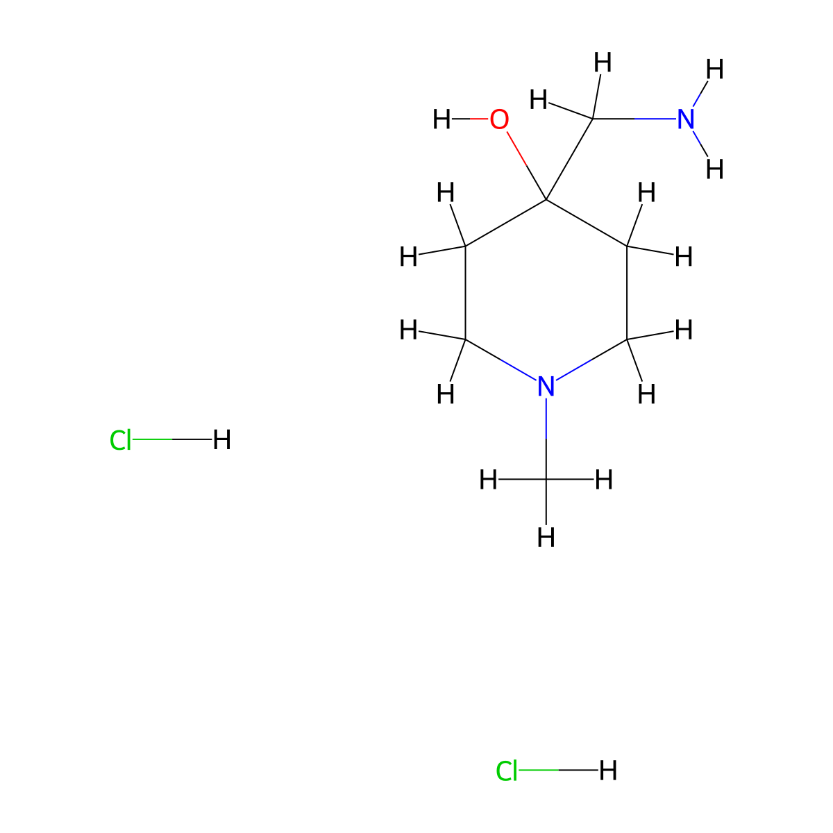4-(Aminomethyl)-1-Methylpiperidin-4-Ol Dihydrochloride molecular structure, CAS 23804-63-9