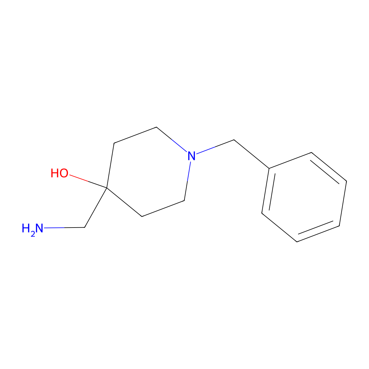 4-(Aminomethyl)-1-benzylpiperidin-4-ol molecular structure, CAS 23804-68-4
