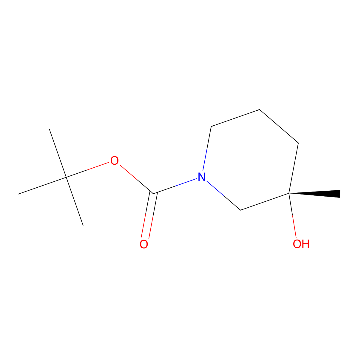 tert-Butyl (3S)-3-hydroxy-3-methyl-piperidine-1-carboxylate molecular structure, CAS 2380415-50-7