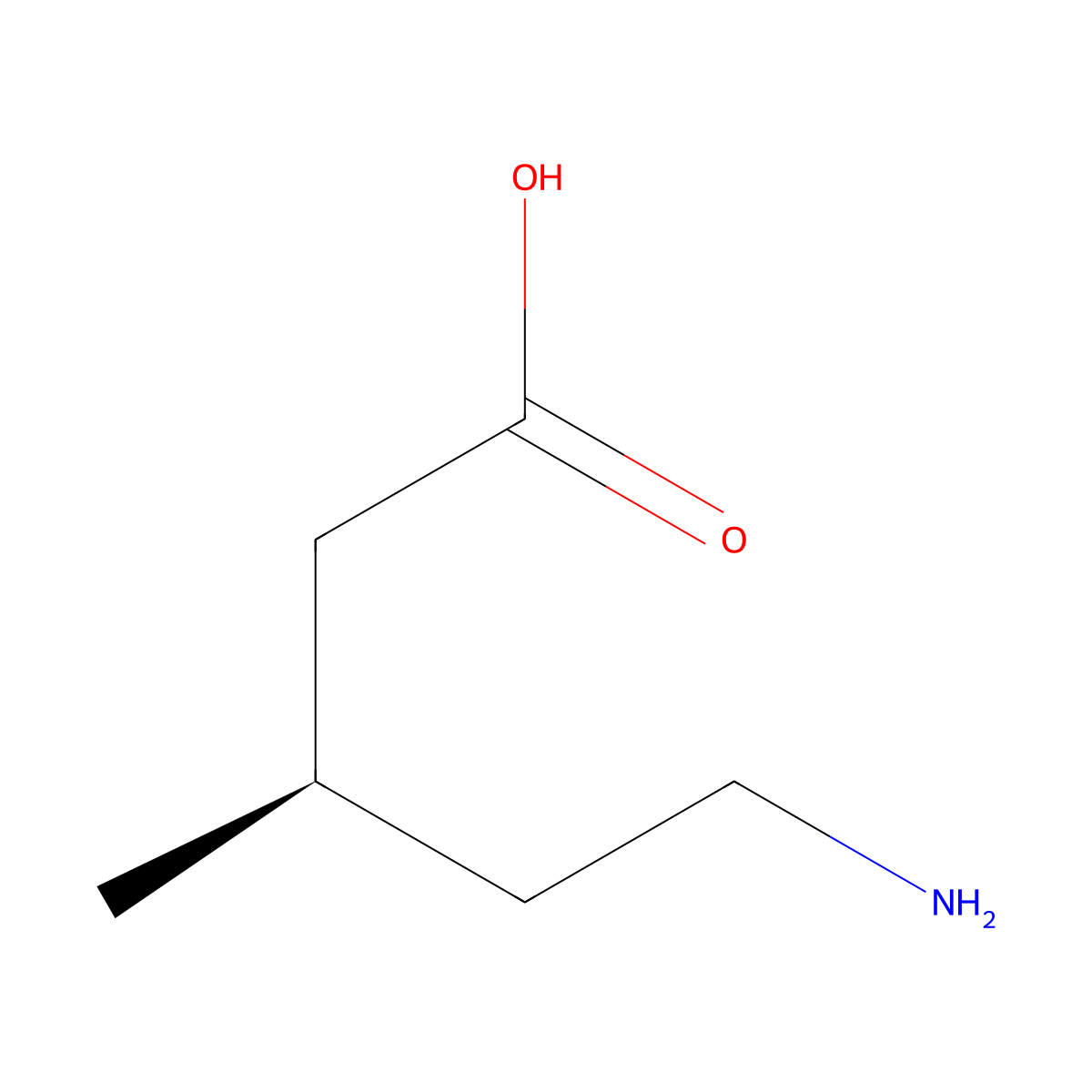 (3R)-5-amino-3-methylpentanoic acid molecular structure, CAS 2380429-22-9