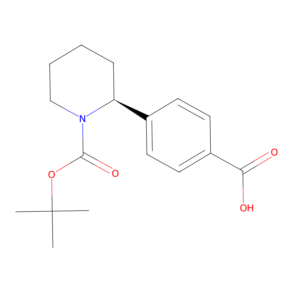 (S)-4-(1-(tert-butoxycarbonyl)piperidin-2-yl)benzoic acid molecular structure, CAS 2380452-15-1