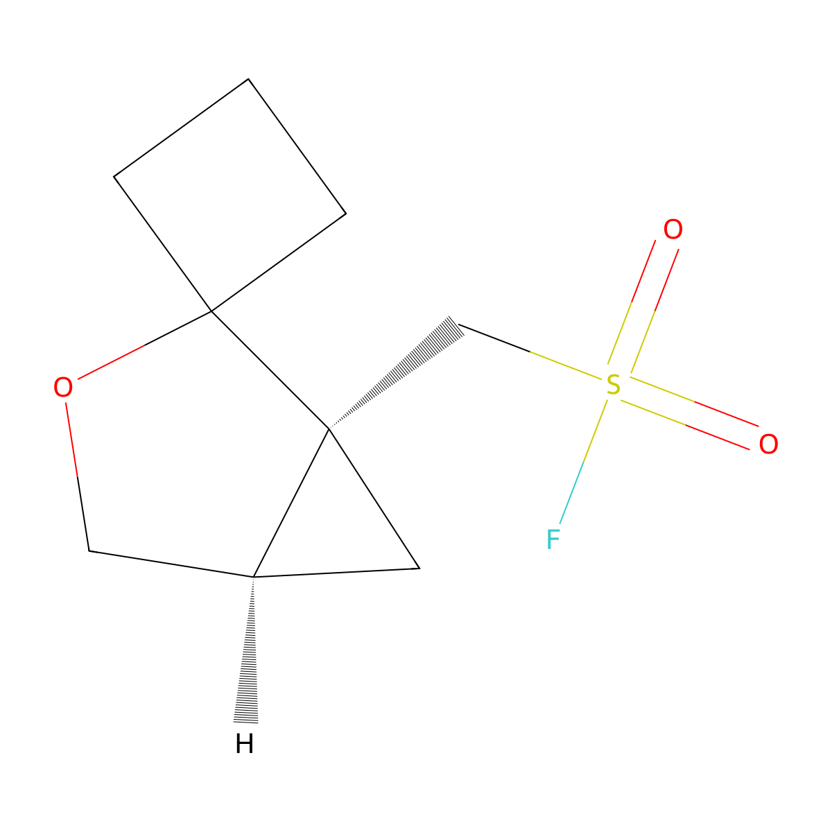 rac-[(1R,5R)-3-oxaspiro[bicyclo[3.1.0]hexane-2,1'-cyclobutane]-1-yl]methanesulfonyl fluoride molecular structure, CAS 2380457-69-0