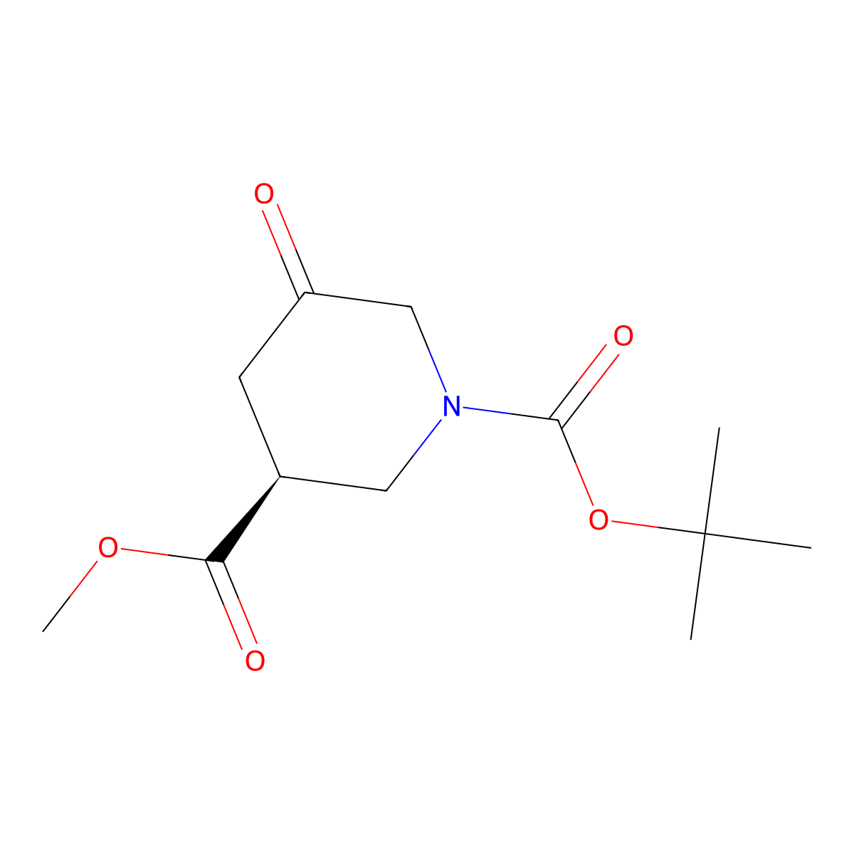 O1-tert-butyl O3-methyl (3S)-5-oxopiperidine-1,3-dicarboxylate molecular structure, CAS 2380458-48-8