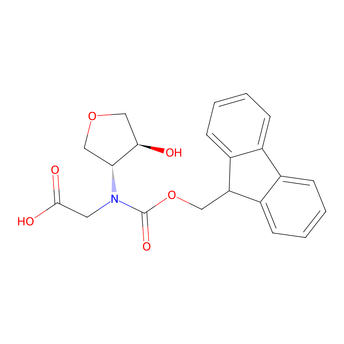 rac-2-({[(9H-fluoren-9-yl)methoxy]carbonyl}[(3R,4S)-4-hydroxyoxolan-3-yl]amino)acetic acid molecular structure, CAS 2380463-14-7
