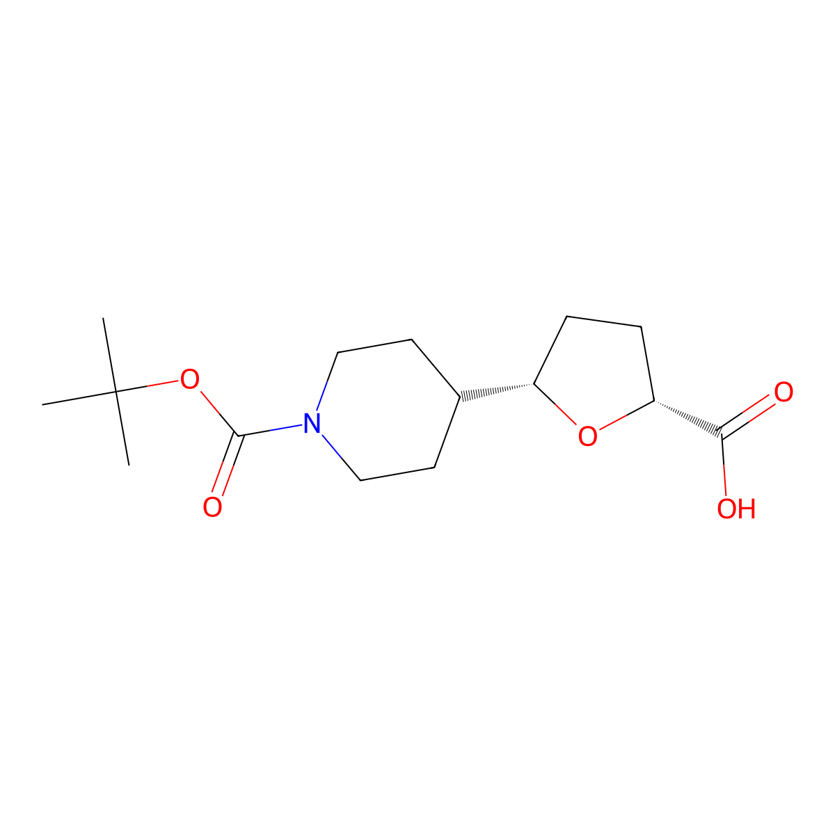rac-(2R,5S)-5-{1-[(tert-butoxy)carbonyl]piperidin-4-yl}oxolane-2-carboxylic acid molecular structure, CAS 2380468-04-0