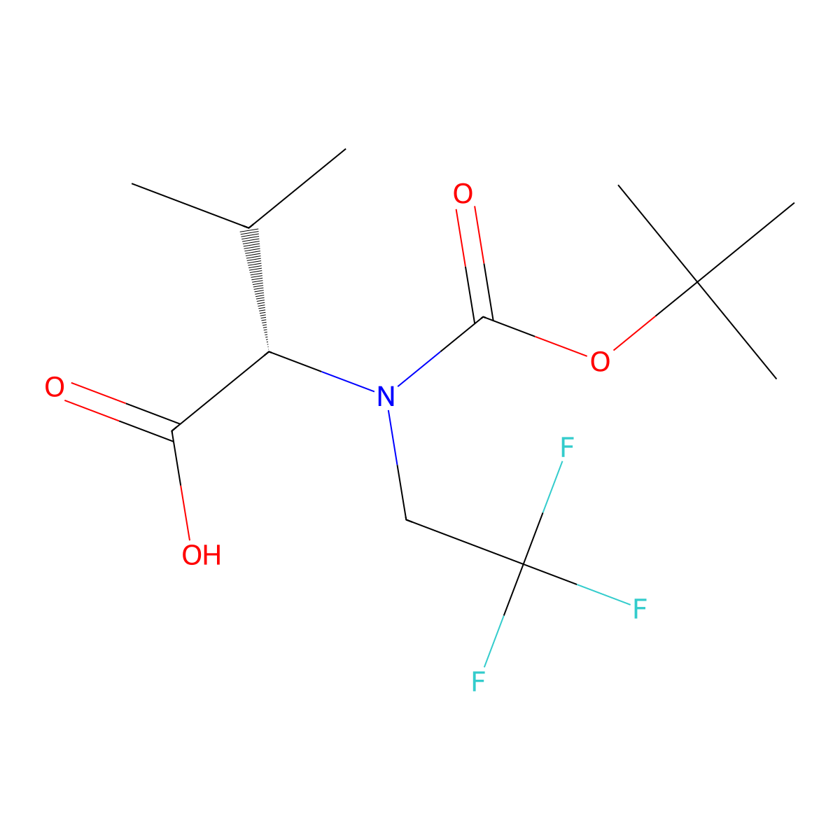 (2S)-2-{[(tert-butoxy)carbonyl](2,2,2-trifluoroethyl)amino}-3-methylbutanoic acid molecular structure, CAS 2380482-27-7