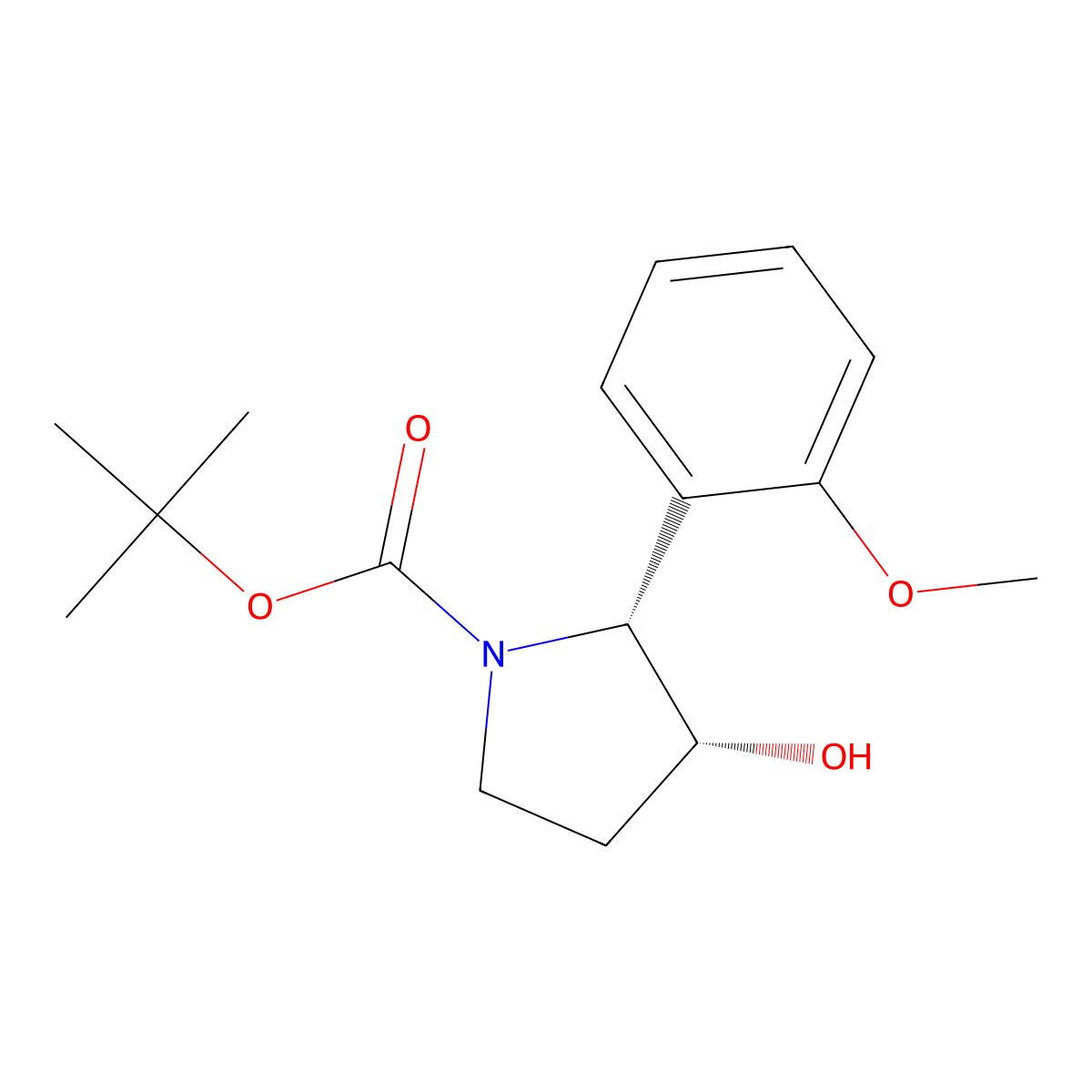 rac-tert-butyl (2R,3R)-3-hydroxy-2-(2-methoxyphenyl)pyrrolidine-1-carboxylate molecular structure, CAS 2380482-79-9
