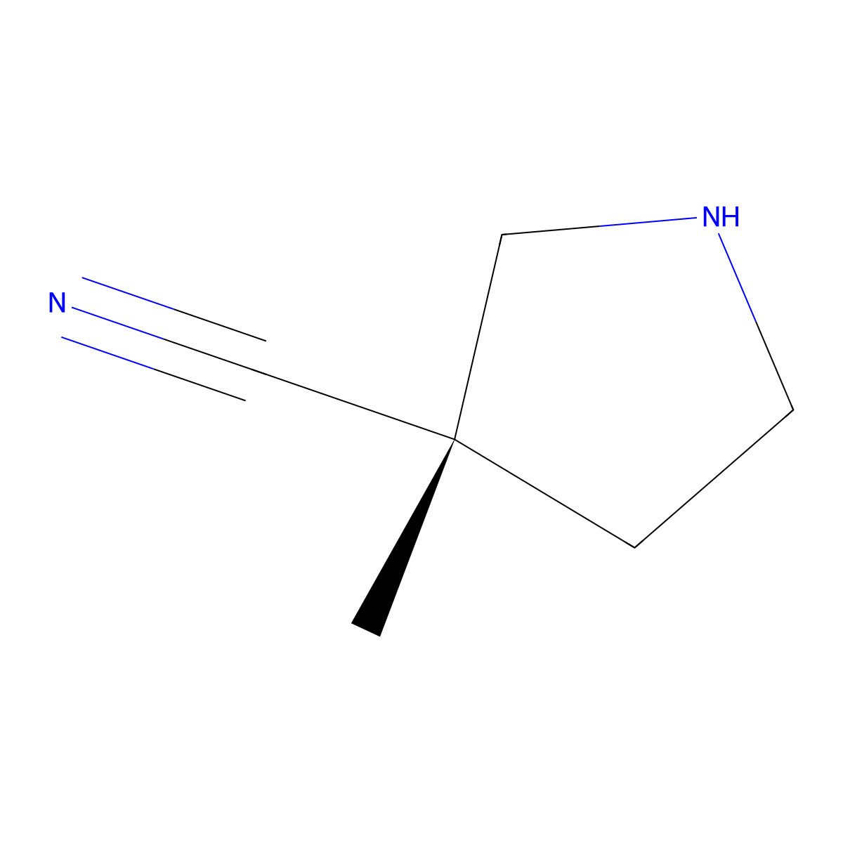 (S)-3-Methylpyrrolidine-3-carbonitrile molecular structure, CAS 2380501-69-7