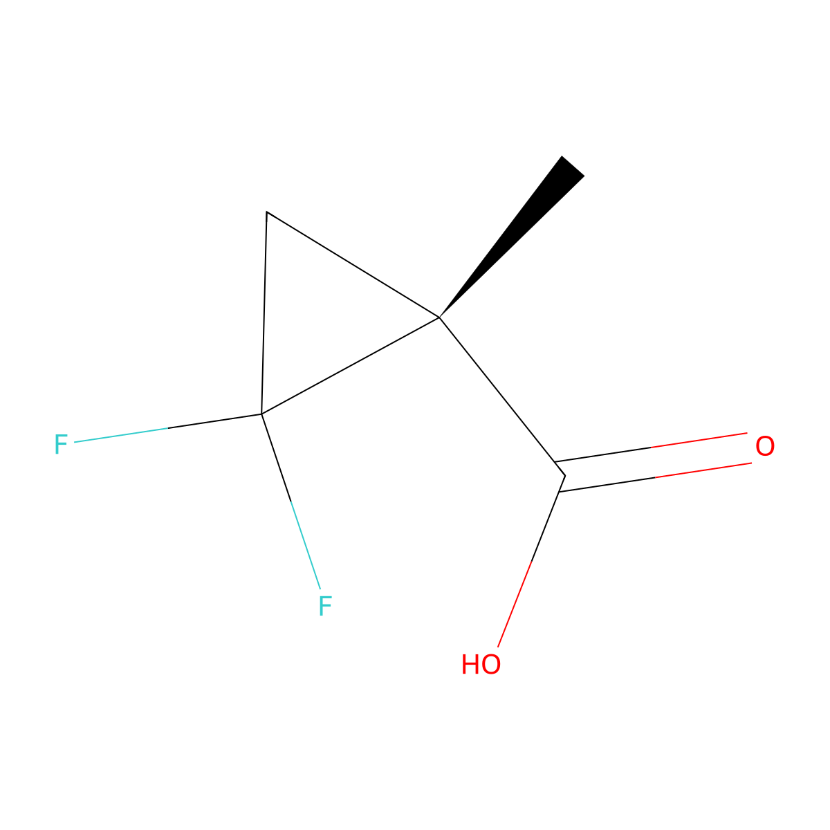 (1R)-2,2-difluoro-1-methyl-cyclopropanecarboxylic acid molecular structure, CAS 2380524-65-0