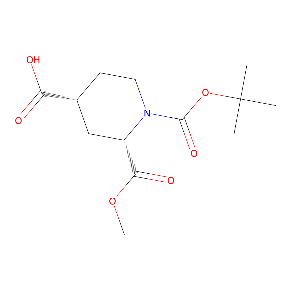(2S,4R)-1-(tert-butoxycarbonyl)-2-(methoxycarbonyl)piperidine-4-carboxylic acid molecular structure, CAS 2380572-76-7