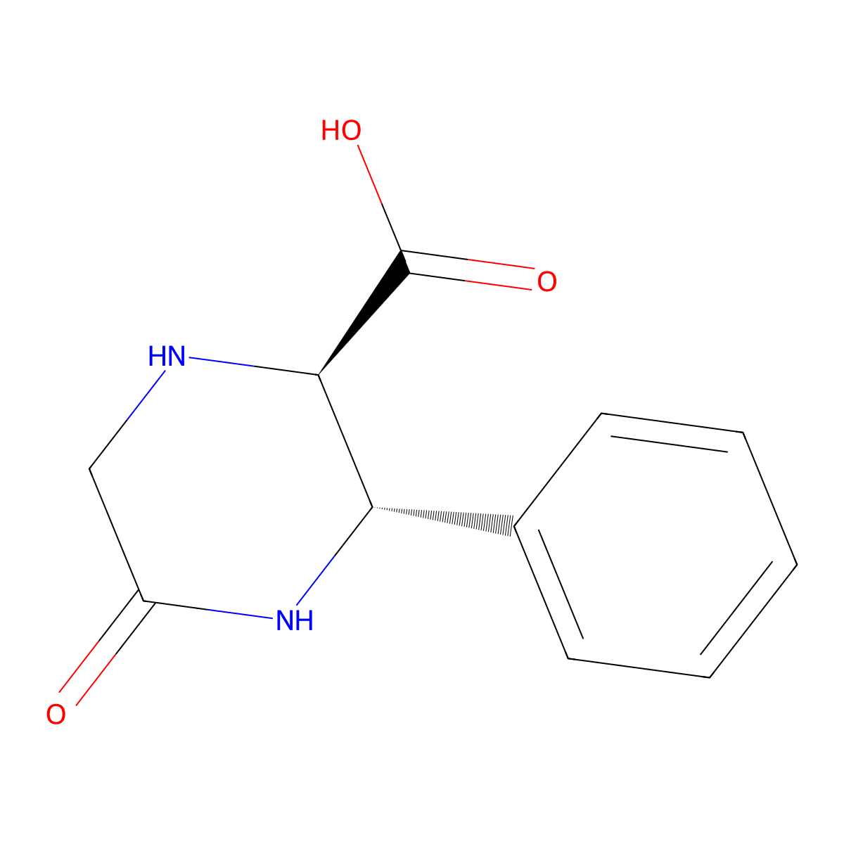 rac-(2R,3S)-5-oxo-3-phenylpiperazine-2-carboxylic acid molecular structure, CAS 2380589-69-3