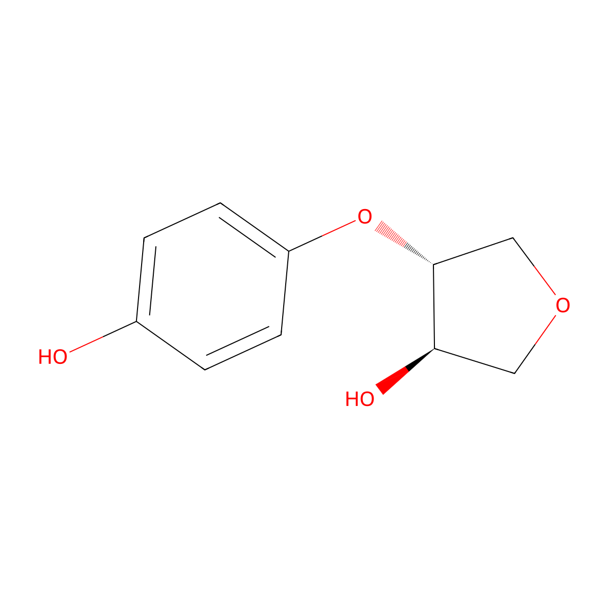 (3R,4R)-4-(4-hydroxyphenoxy)oxolan-3-ol molecular structure, CAS 2380591-04-6
