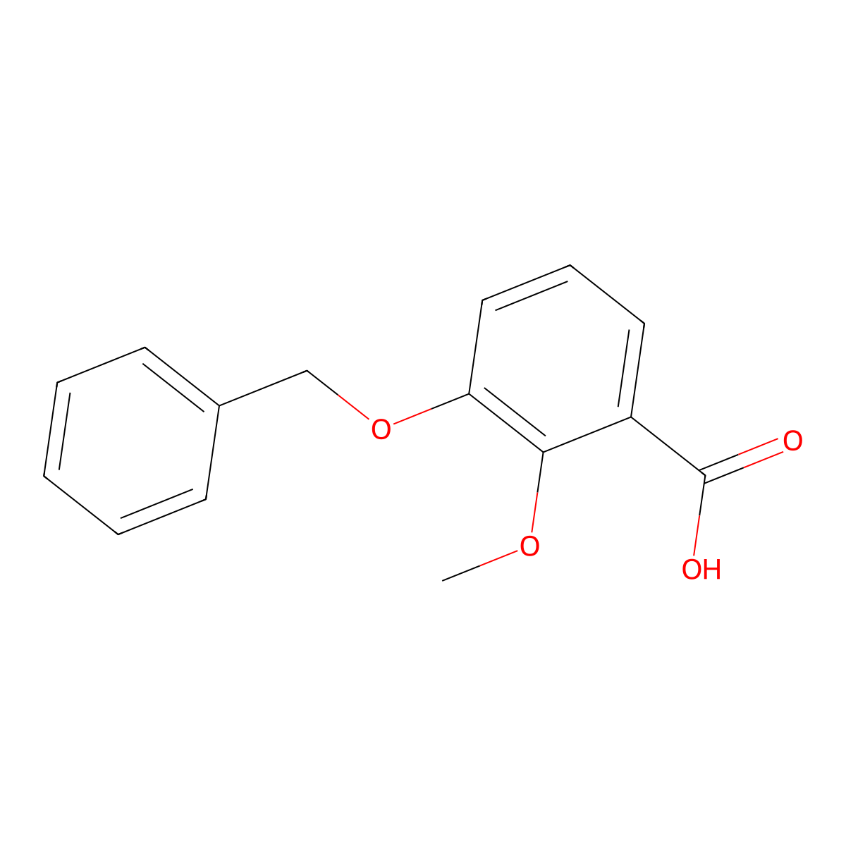 3-(Benzyloxy)-2-methoxybenzoic acid molecular structure, CAS 23806-64-6