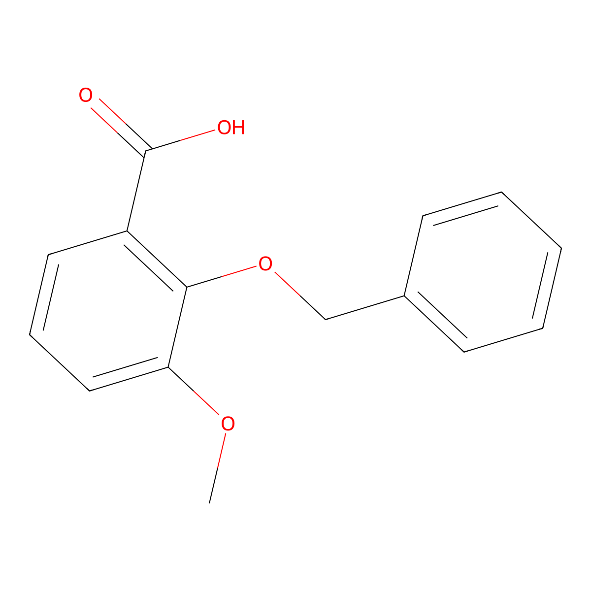 2-(Benzyloxy)-3-methoxybenzoic acid molecular structure, CAS 23806-76-0