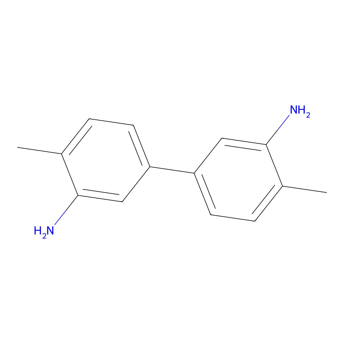 4,4'-Dimethyl[1,1'-biphenyl]-3,3'-diamine molecular structure, CAS 23806-81-7