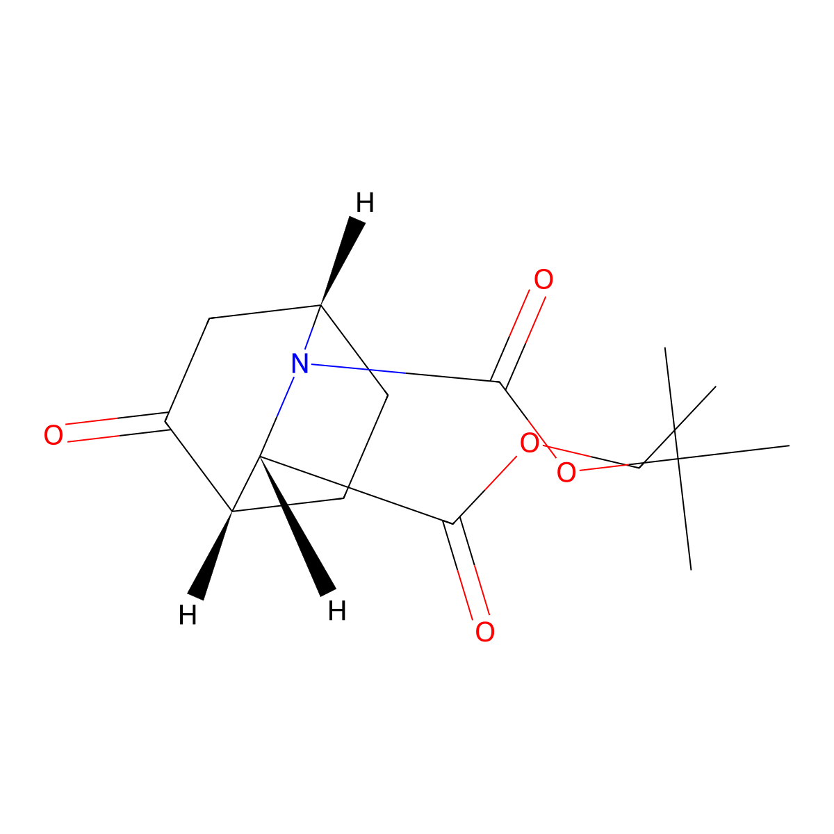O2-tert-butyl O3-ethyl (1S,3S,4S)-5-oxo-2-azabicyclo[2.2.2]octane-2,3-dicarboxylate molecular structure, CAS 2380627-50-7
