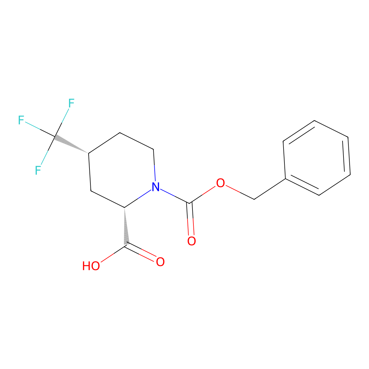 (2S,4R)-1-Cbz-4-(trifluoromethyl)piperidine-2-carboxylic Acid molecular structure, CAS 2380631-57-0