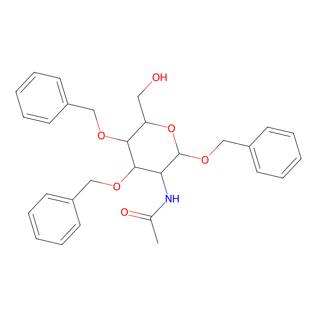 N-Acetyl-1,3,4-O-tribenzylglucosamine molecular structure, CAS 2380642-92-0