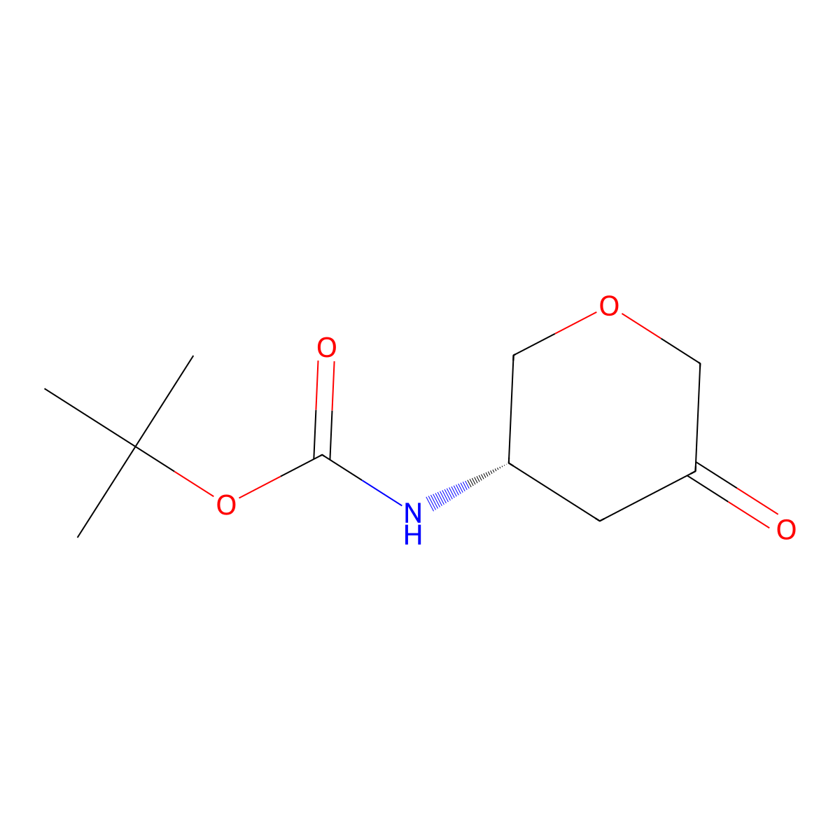 tert-butyl N-[(3S)-5-oxotetrahydropyran-3-yl]carbamate molecular structure, CAS 2380647-29-8