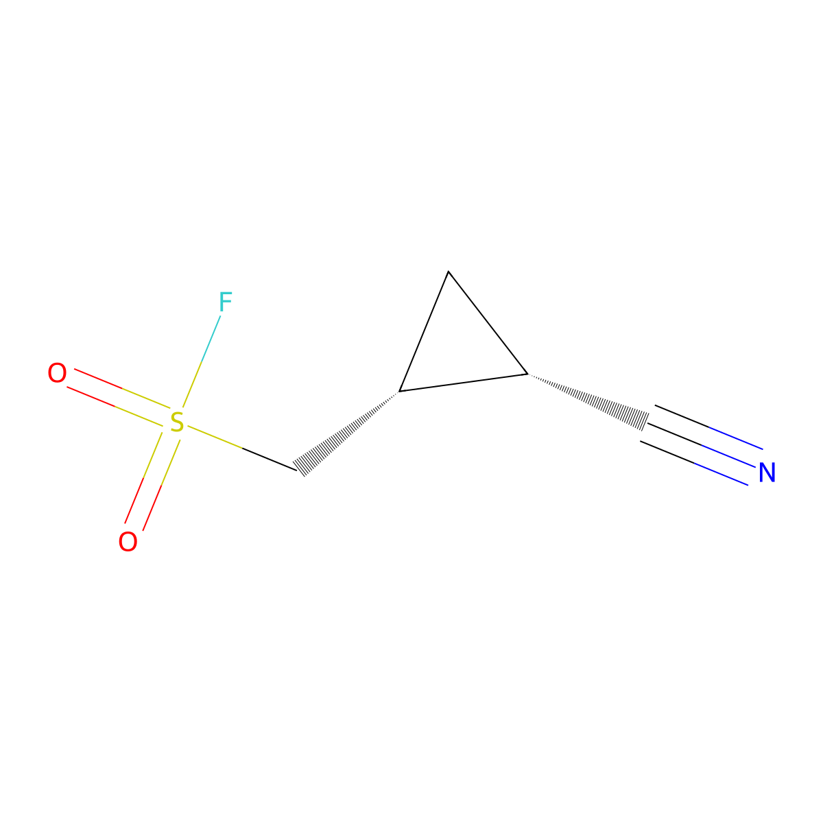 rac-((1R,2S)-2-cyanocyclopropyl)methanesulfonyl fluoride molecular structure, CAS 2380650-92-8