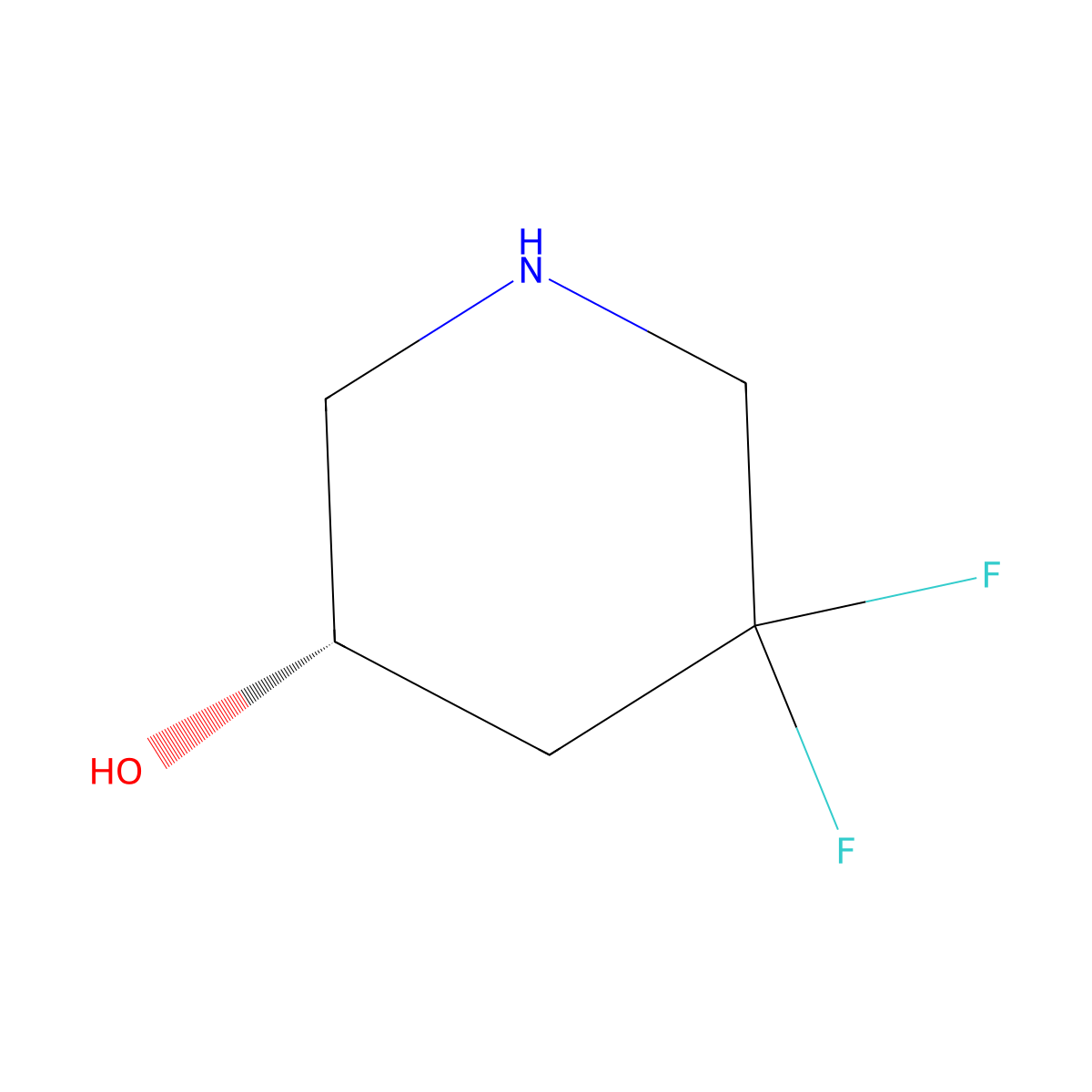 (S)-5,5-Difluoro-piperidin-3-ol molecular structure, CAS 2380686-35-9