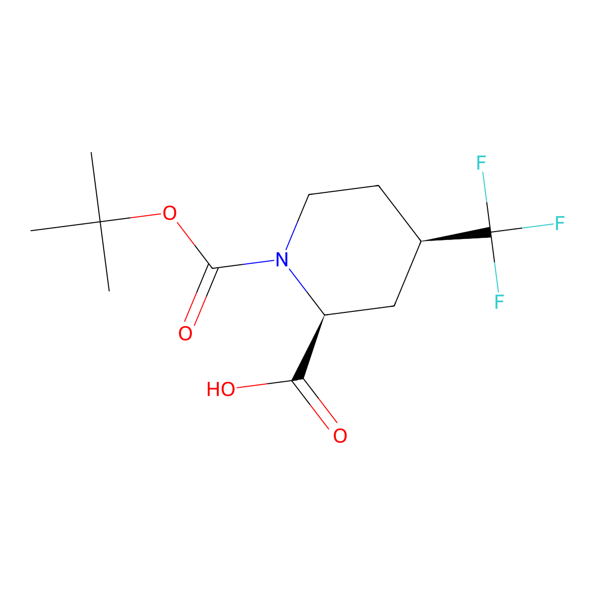 (2S,4R)-4-Trifluoromethyl-piperidine-1,2-dicarboxylic acid 1-tert-butyl ester molecular structure, CAS 2380699-47-6