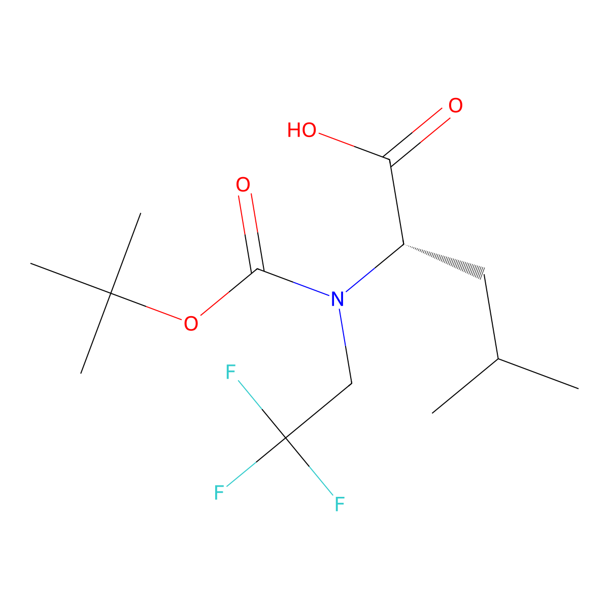 (2S)-2-{[(tert-butoxy)carbonyl](2,2,2-trifluoroethyl)amino}-4-methylpentanoic acid molecular structure, CAS 2380751-53-9