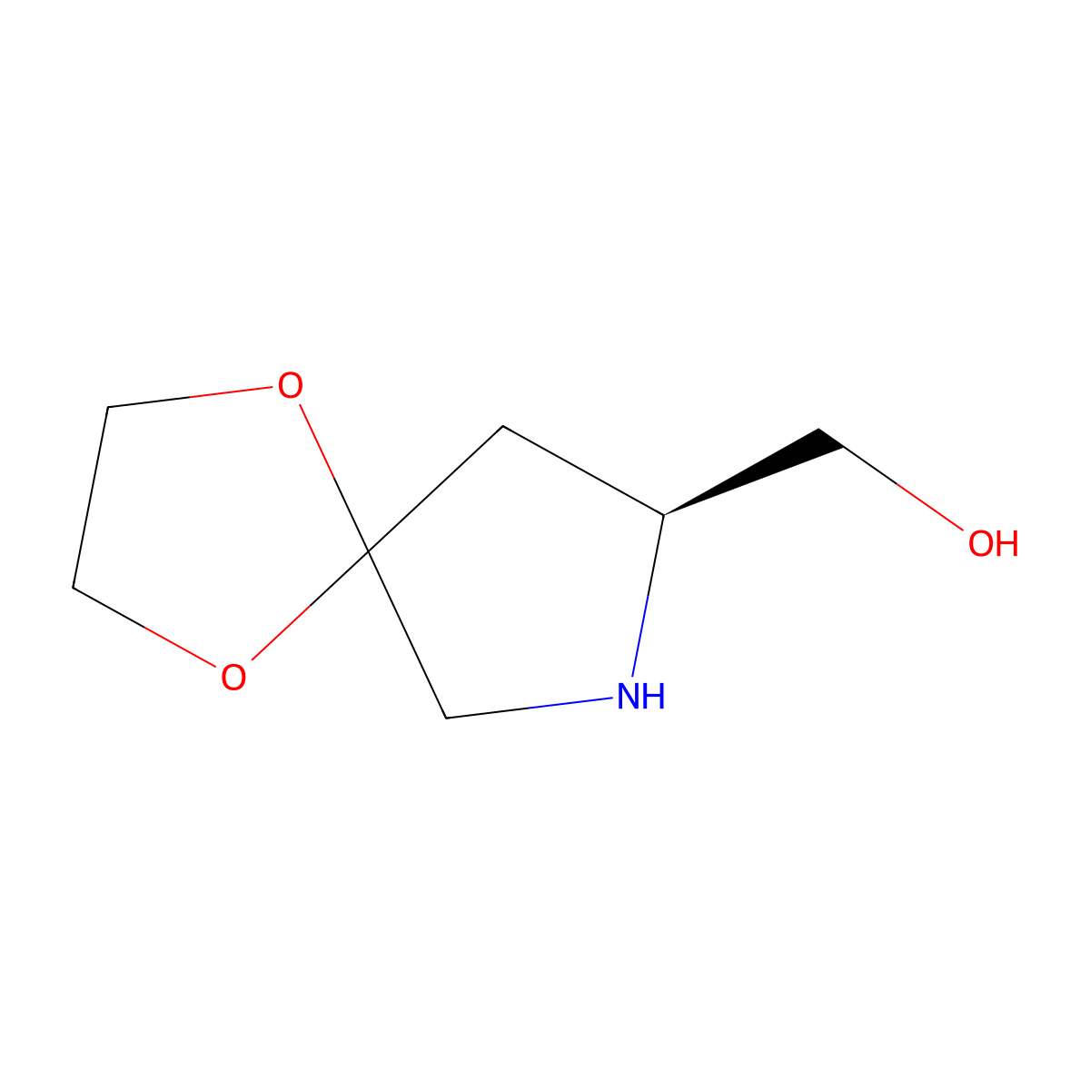 ((8S)-1,4-dioxa-7-azaspiro(4.4)nonan-8-yl)methanol molecular structure, CAS 2380764-43-0