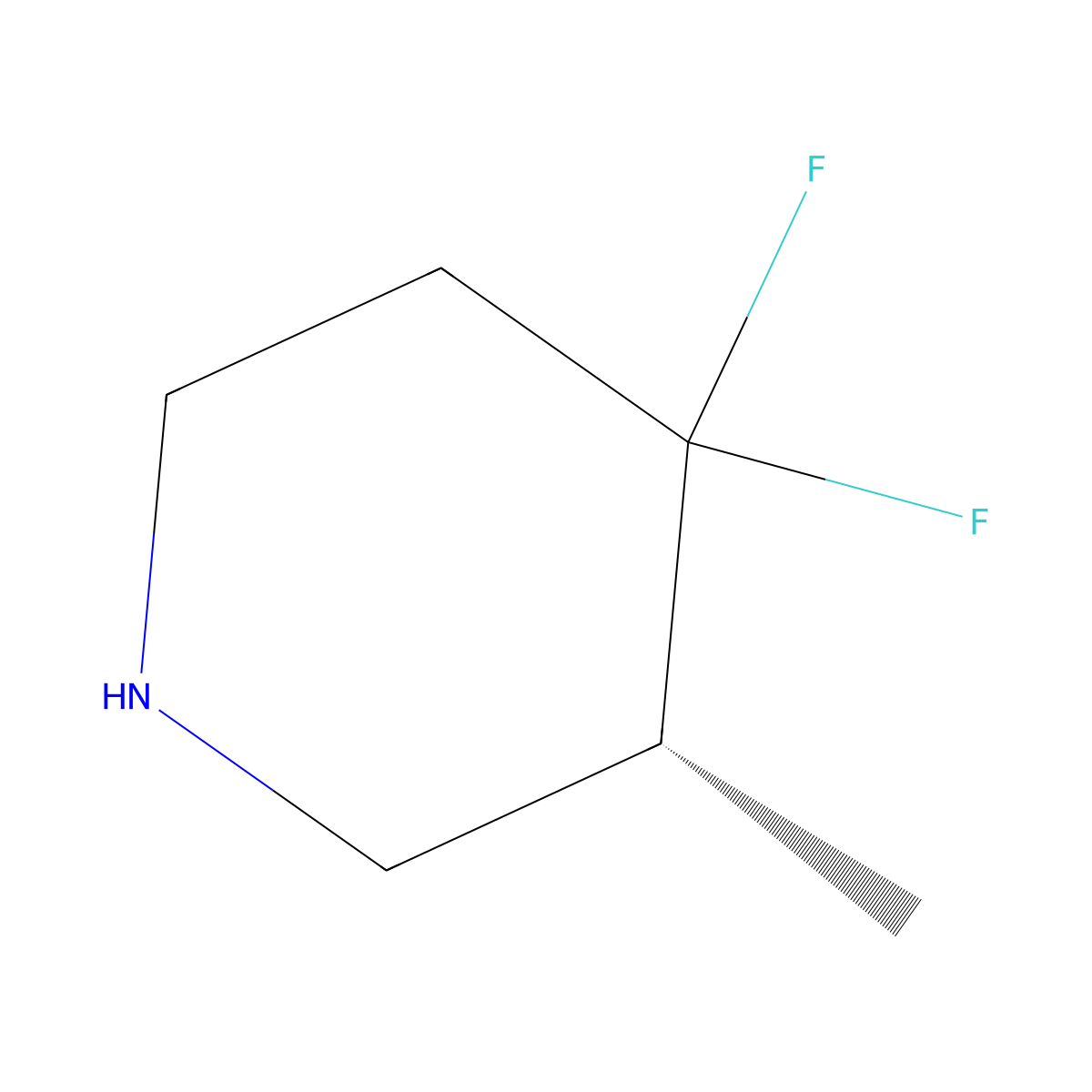 (R)-4,4-difluoro-3-methylpiperidine molecular structure, CAS 2380769-83-3