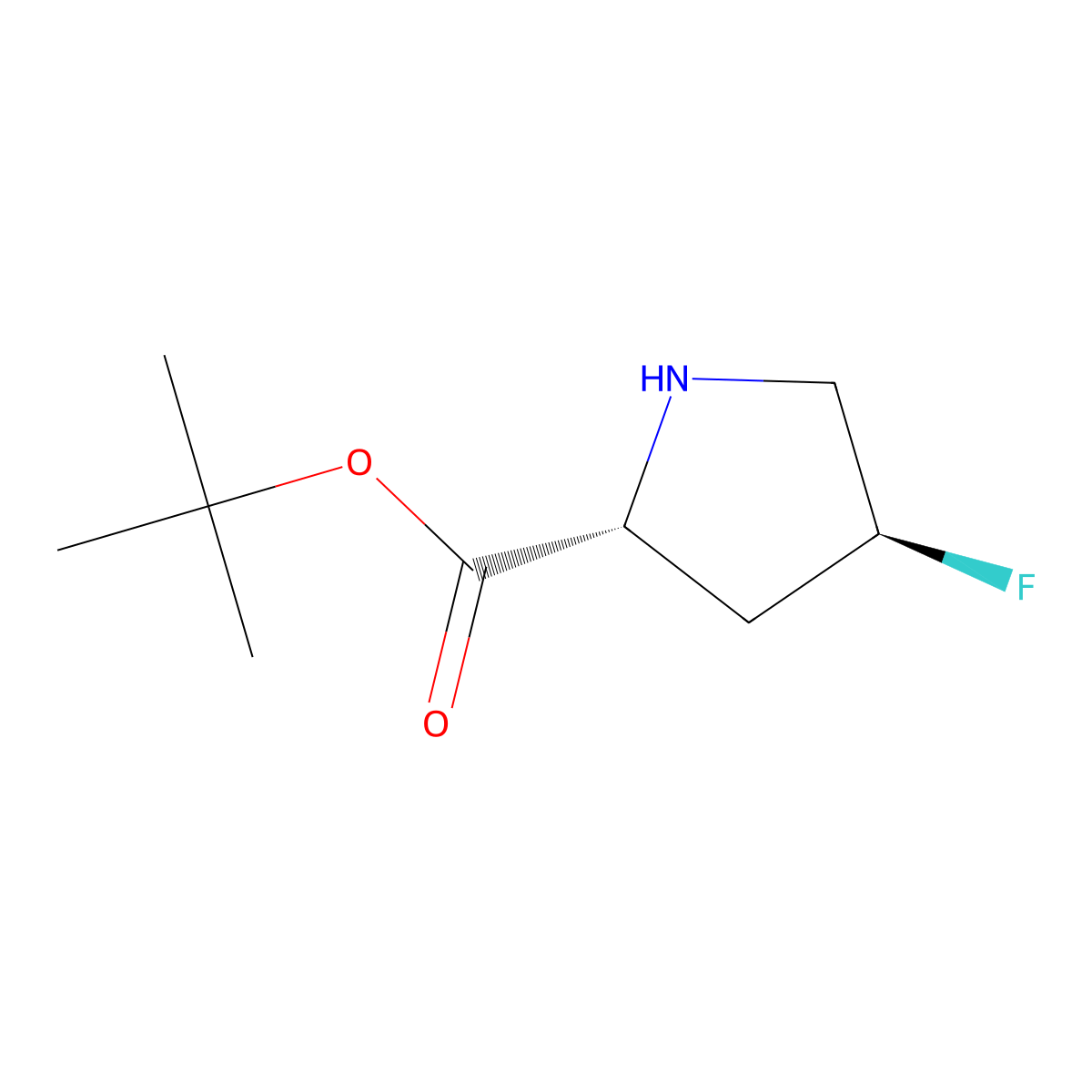 tert-Butyl (2R,4S)-4-fluoropyrrolidine-2-carboxylate molecular structure, CAS 2380772-40-5