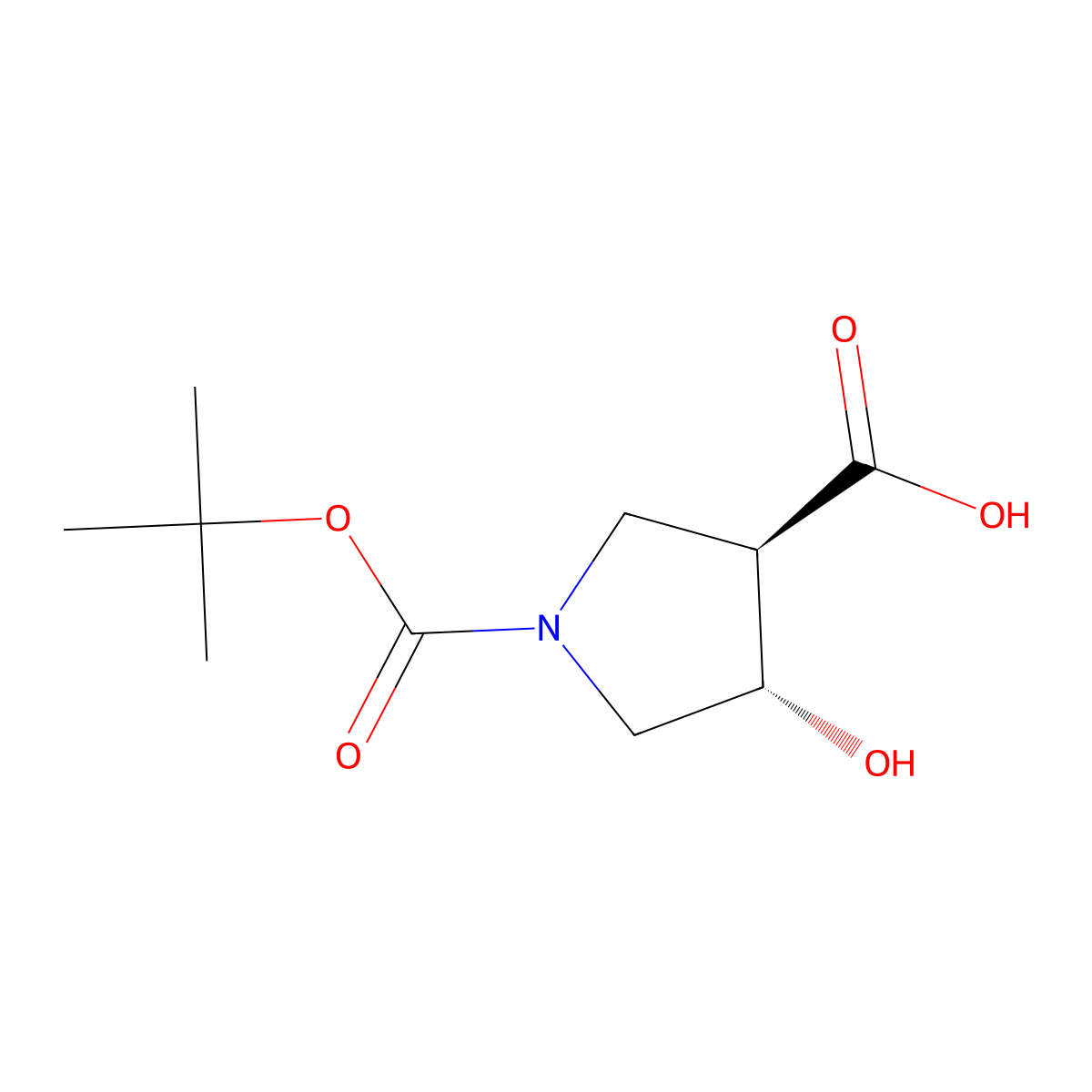 (3R,4S)-1-Boc-4-hydroxypyrrolidine-3-carboxylic acid molecular structure, CAS 2380775-07-3