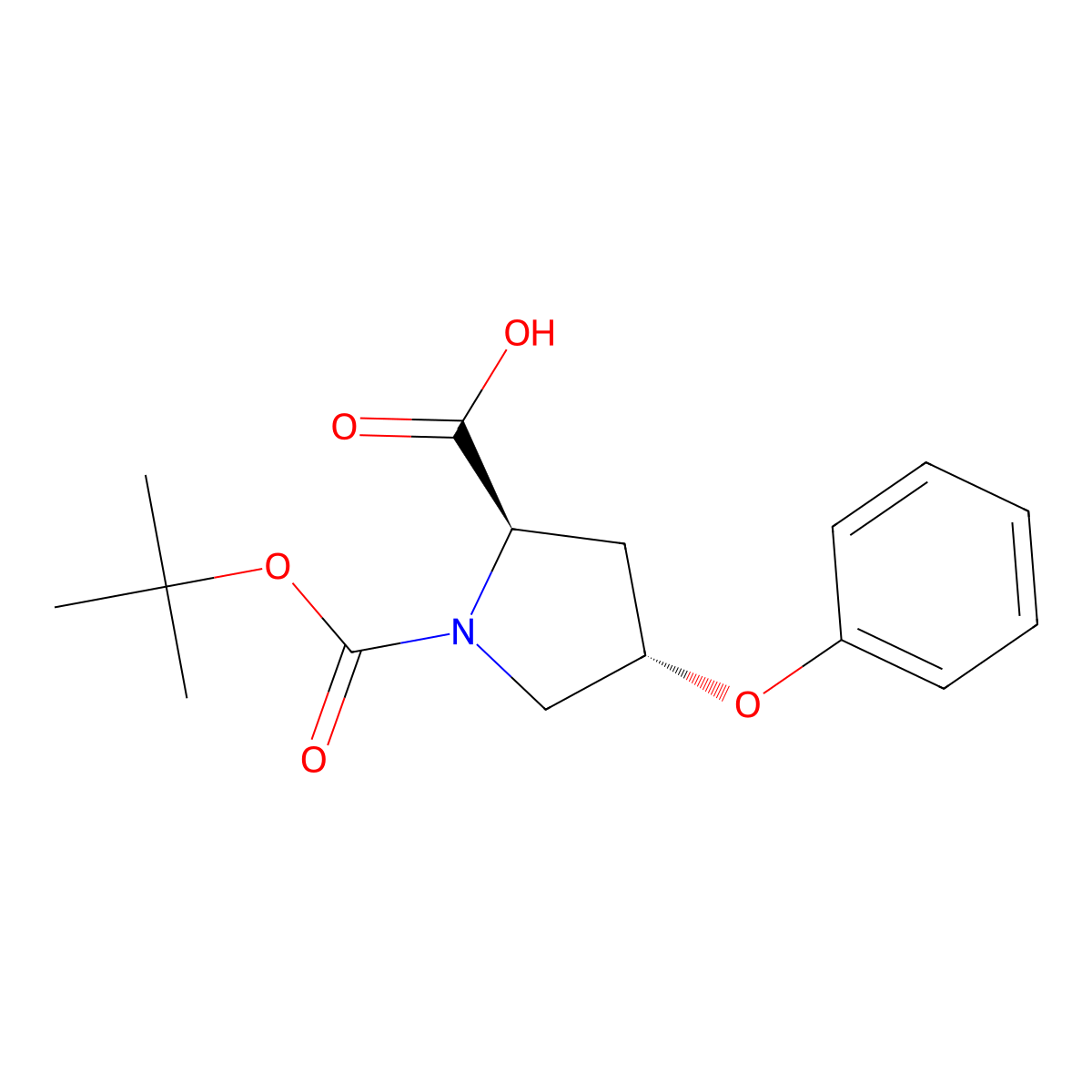 (2r,4s)-1-(Tert-butoxycarbonyl)-4-phenoxypyrrolidine-2-carboxylic acid molecular structure, CAS 2380783-50-4