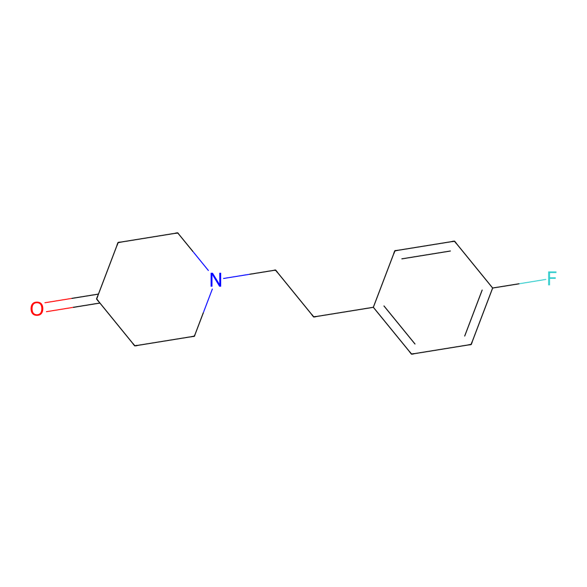 1-[2-(4-Fluorophenyl)ethyl]piperidin-4-one molecular structure, CAS 23808-43-7