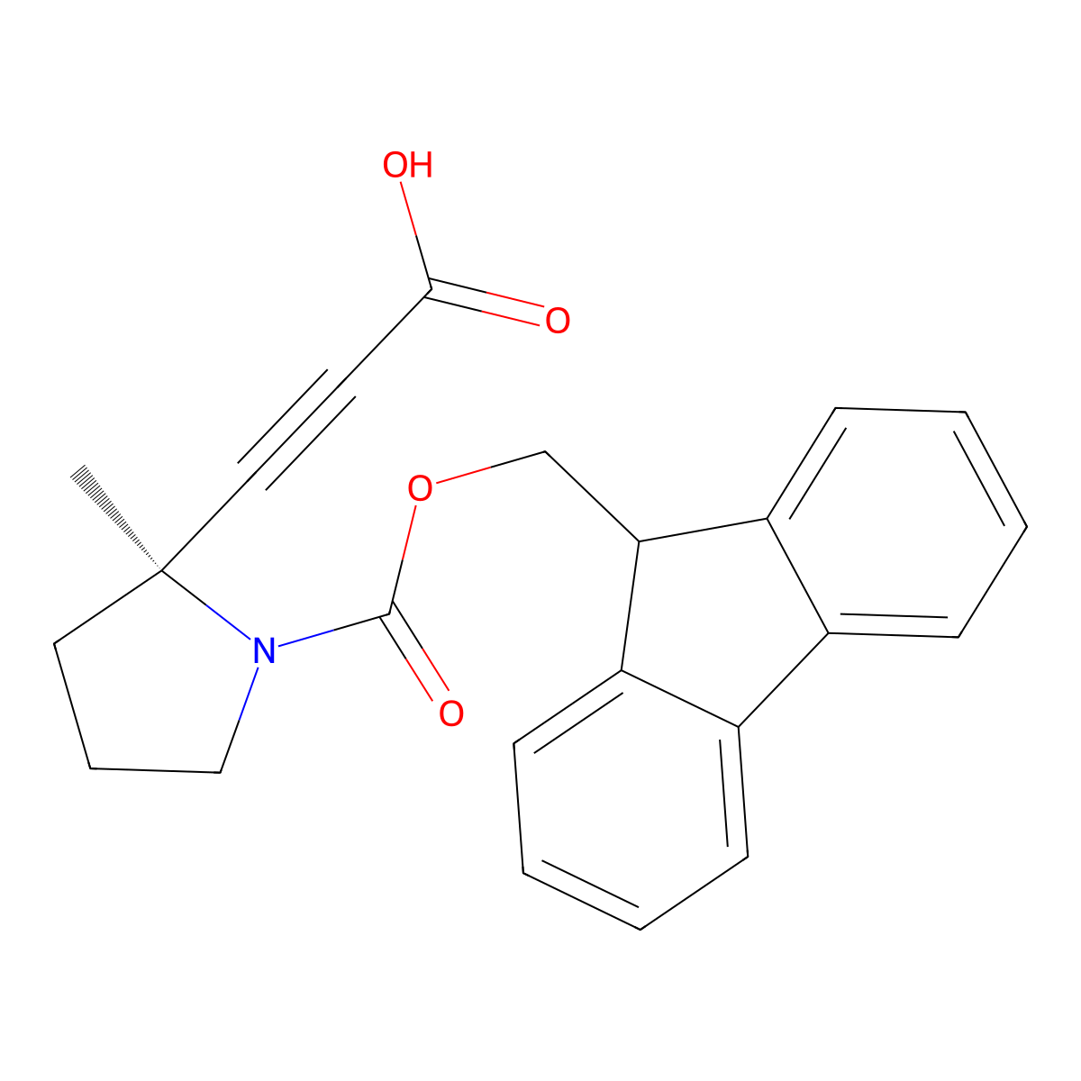 3-[(2S)-1-{[(9H-fluoren-9-yl)methoxy]carbonyl}-2-methylpyrrolidin-2-yl]prop-2-ynoic acid molecular structure, CAS 2380813-38-5