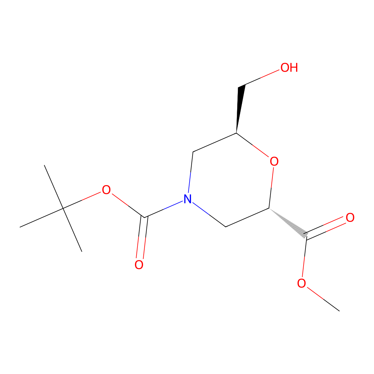 4-(1,1-Dimethylethyl) 2-methyl (2S,6S)-6-(hydroxymethyl)-2,4-morpholinedicarboxylate molecular structure, CAS 2380813-54-5