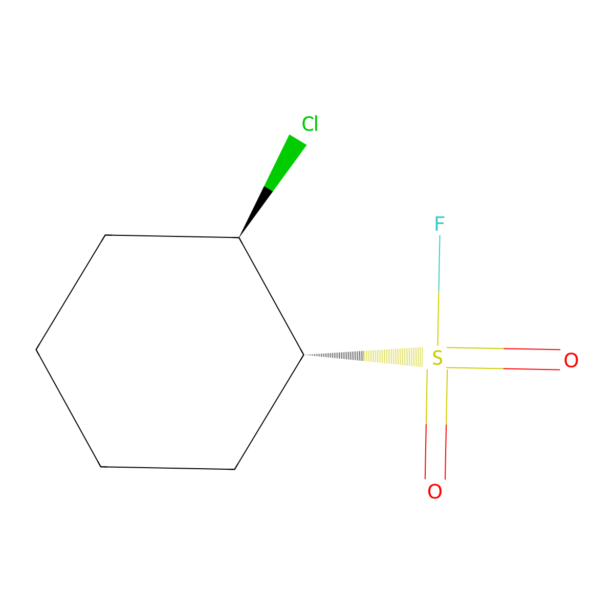 rac-(1R,2R)-2-chlorocyclohexane-1-sulfonyl fluoride molecular structure, CAS 2380813-98-7