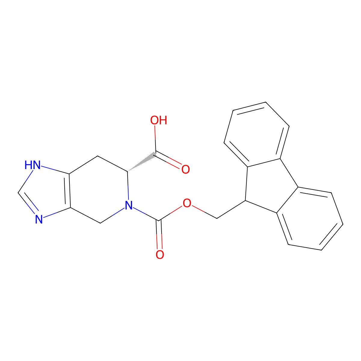 (6R)-5-{[(9H-fluoren-9-yl)methoxy]carbonyl}-1H,4H,5H,6H,7H-imidazo[4,5-c]pyridine-6-carboxylic acid molecular structure, CAS 2380817-23-0