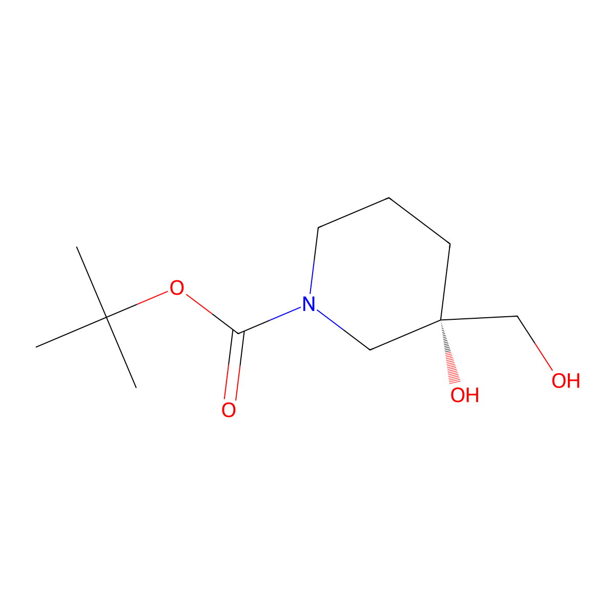 tert-butyl (3S)-3-hydroxy-3-(hydroxymethyl)piperidine-1-carboxylate molecular structure, CAS 2380833-64-5