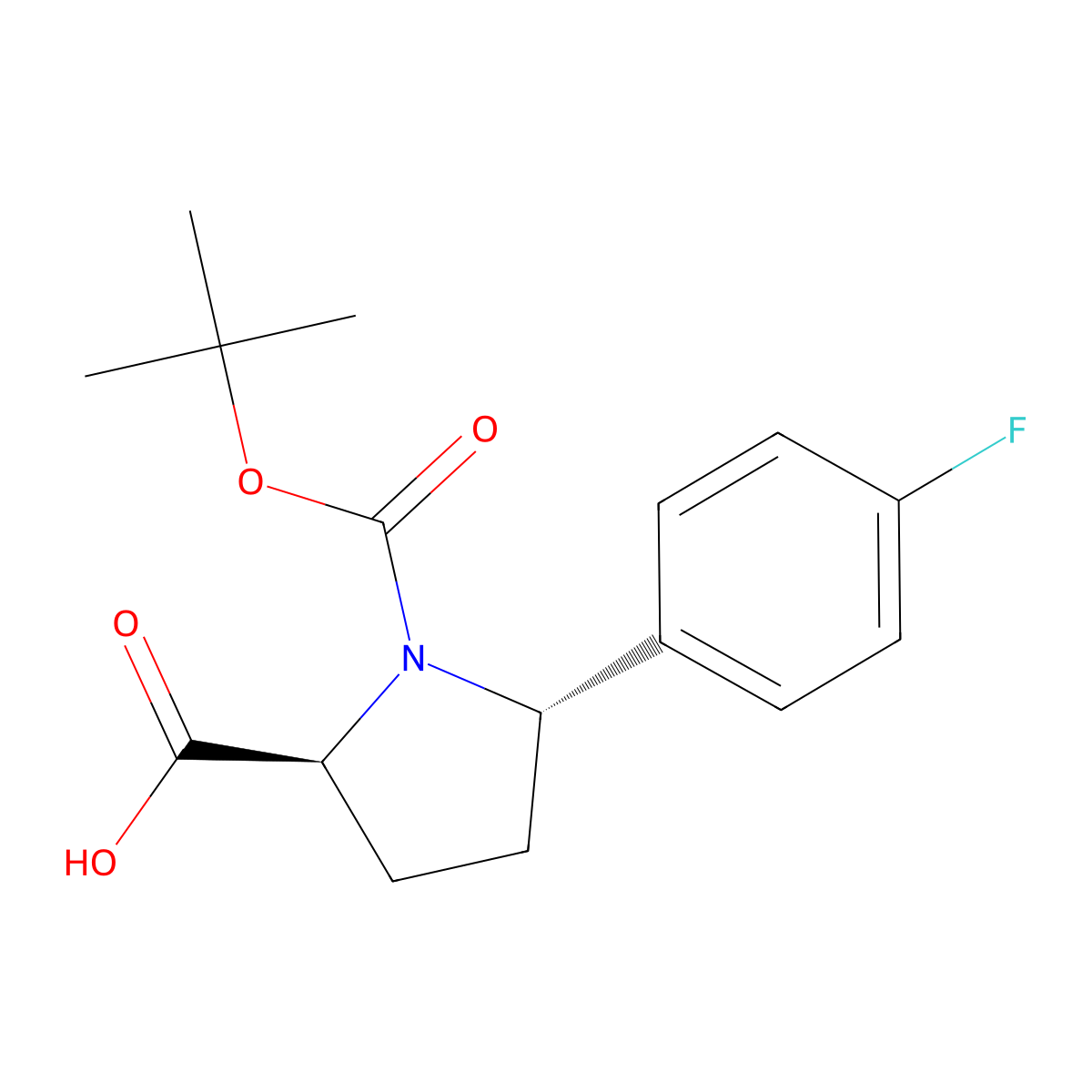 1-[(Tert-butoxy)carbonyl]-5-(4-fluorophenyl)pyrrolidine-2-carboxylic acid molecular structure, CAS 2380843-02-5