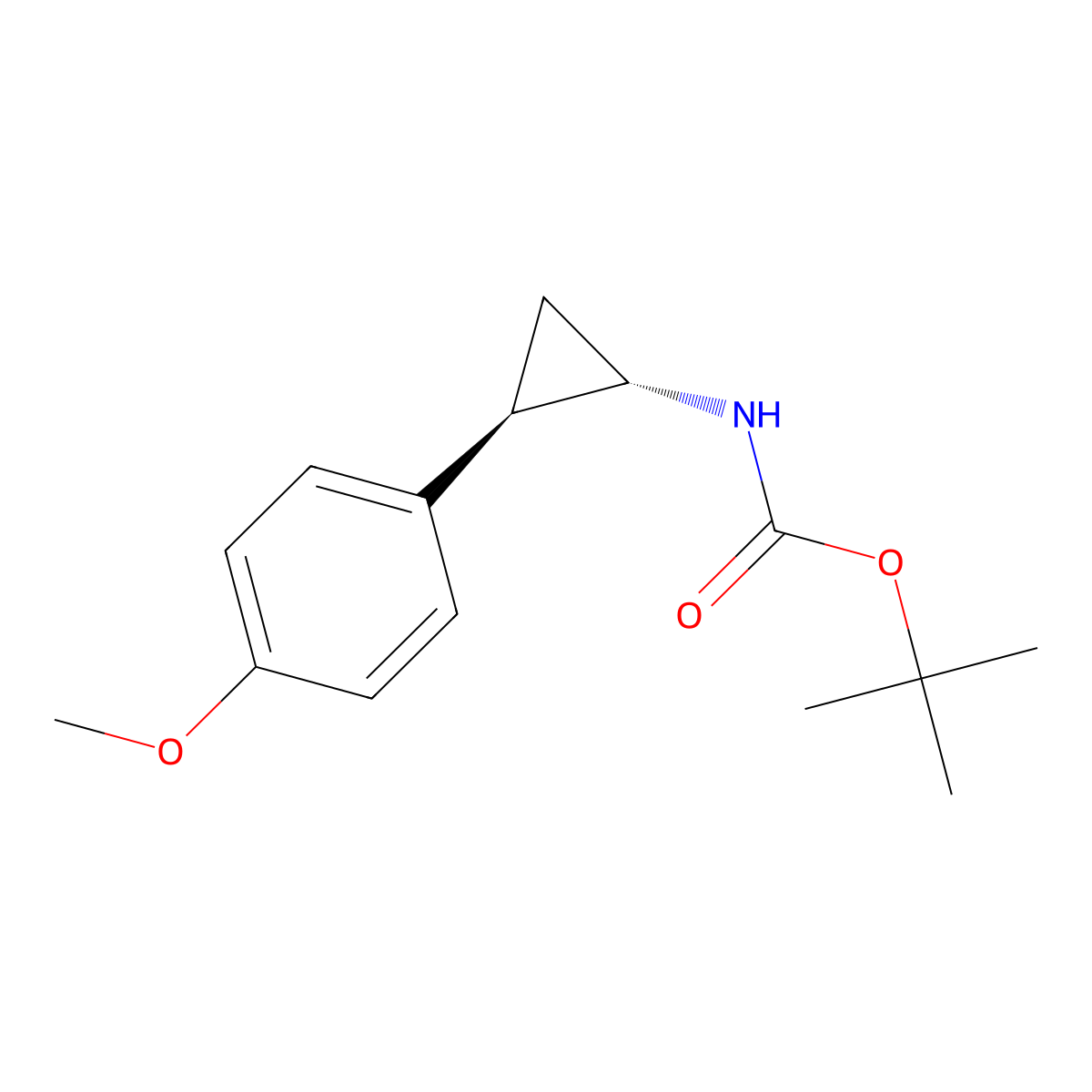 tert-butyl (1S,2R)-2-(4-methoxyphenyl)cyclopropylcarbamate molecular structure, CAS 2380871-01-0